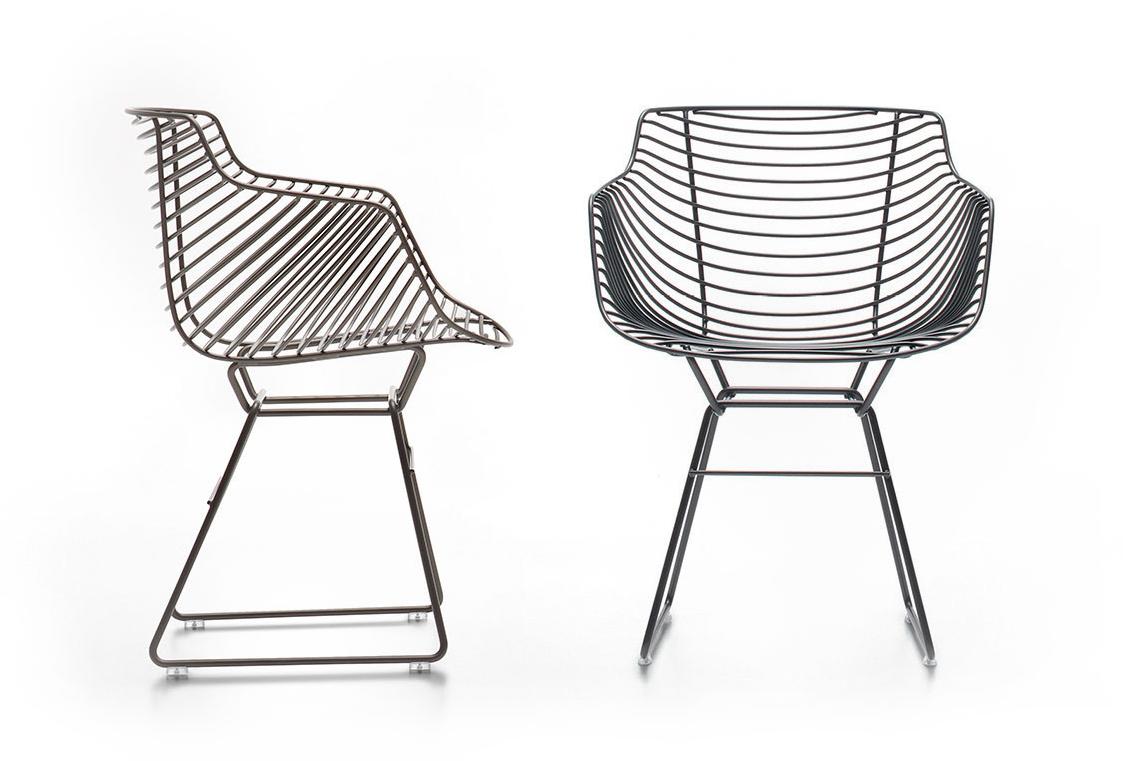 Flow Filo Outdoor Chair ☞ Colour: Matt Painted Bronze ☞ Configuration: Slim