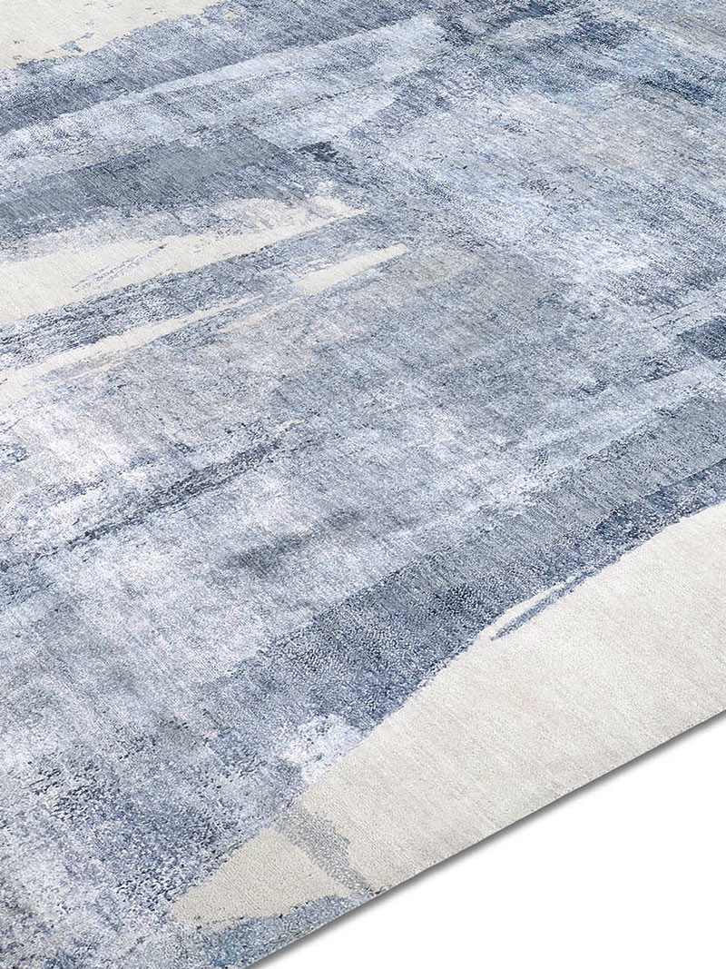 Blue Grey Hand-Woven Rug