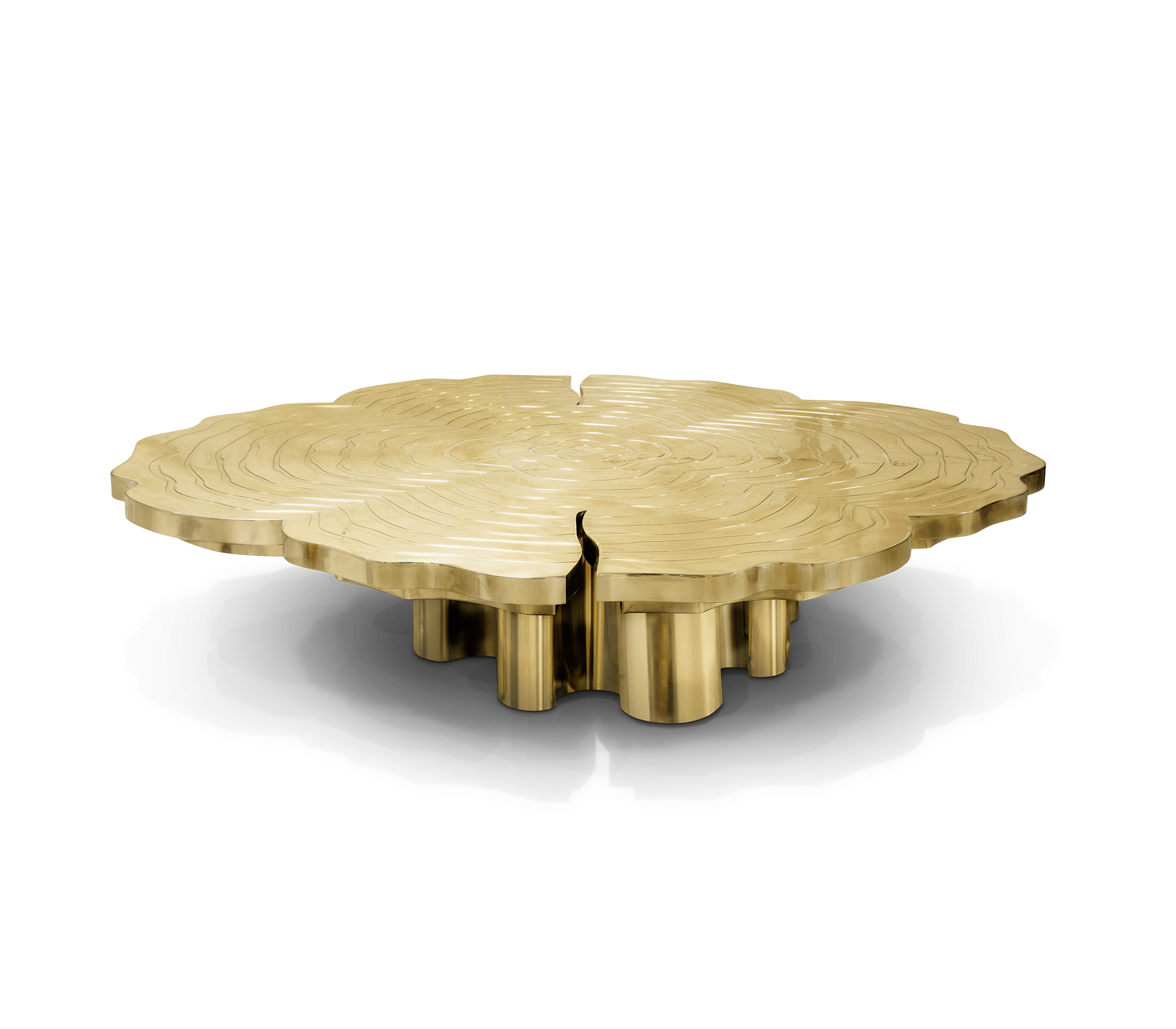 Fortuna Gold-Tone 3-Piece Coffee Table Set