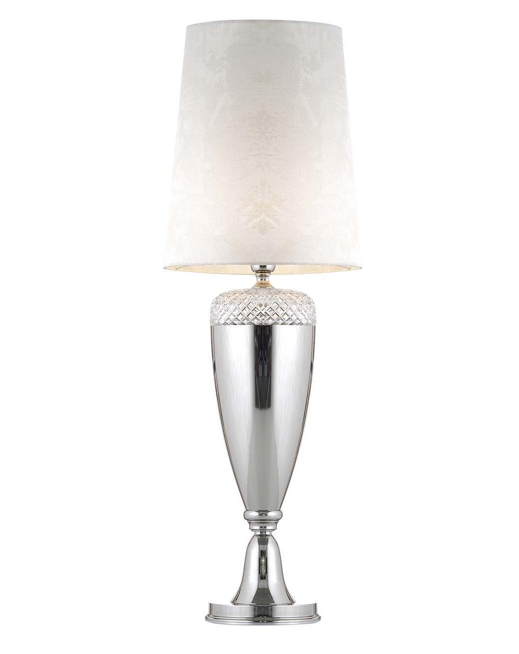 Polished Nickel Crystal Table Lamp