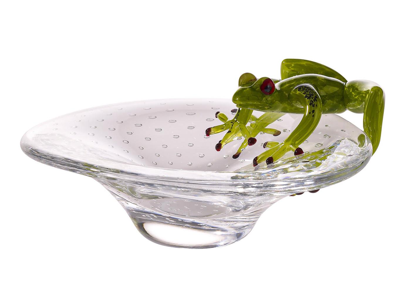 Glass Bowl with Frog Detail