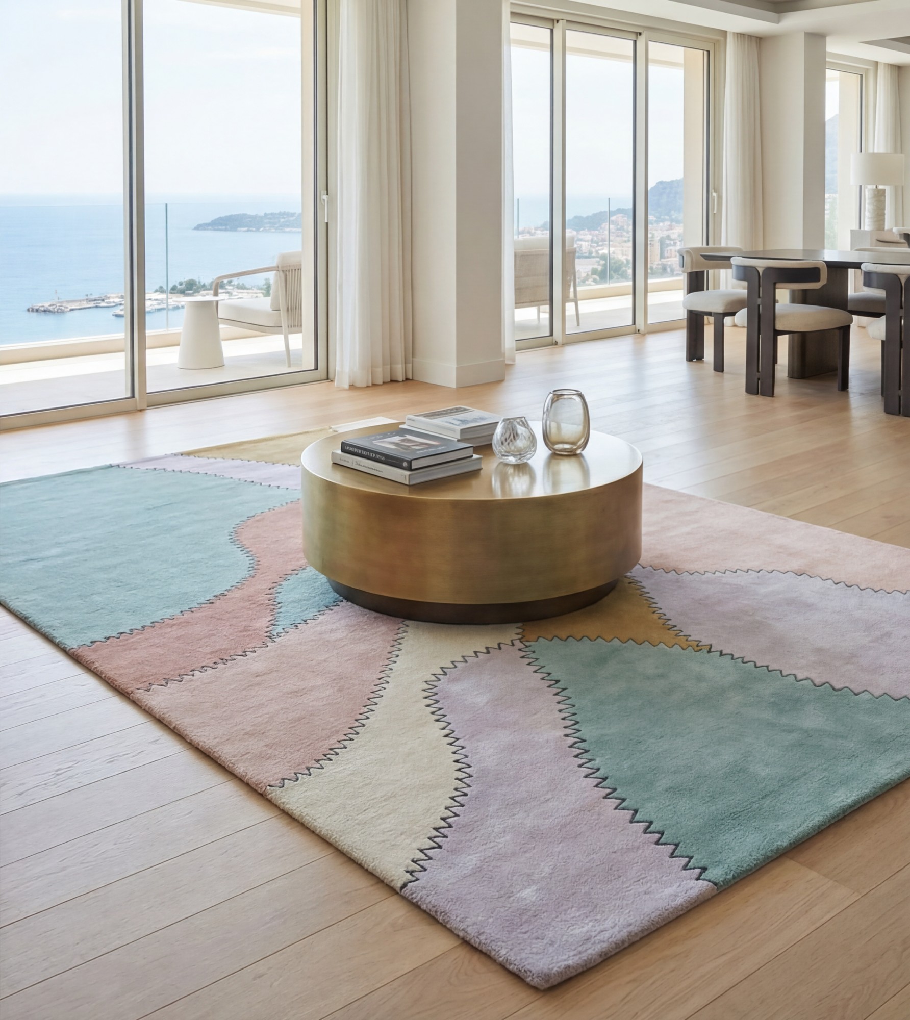 Pastel Collage Rose Rug