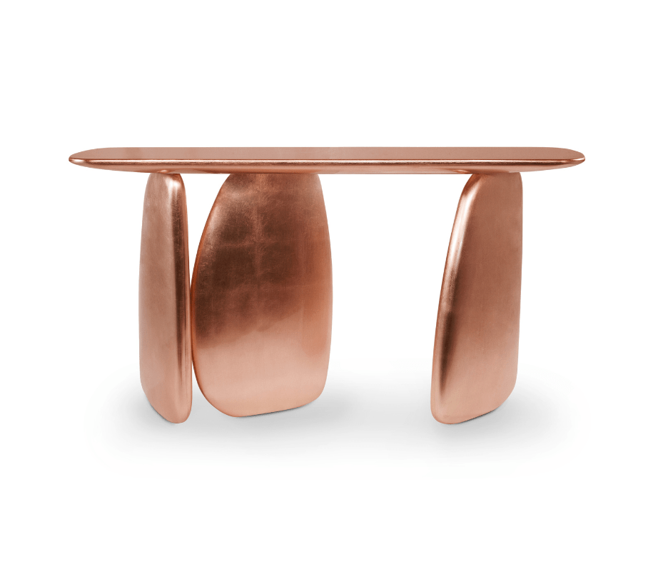 Sculptural Copper Console