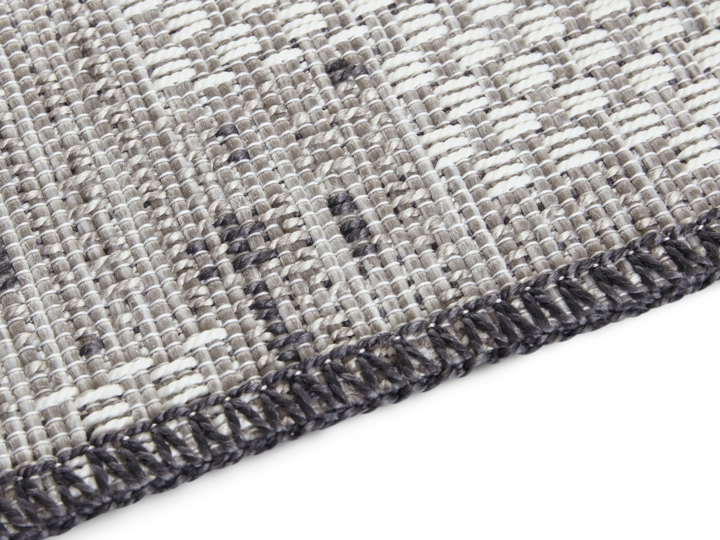 Flatweave In- & Outdoor Creil Grey Cream Rug | Size: 115 x 170 cm