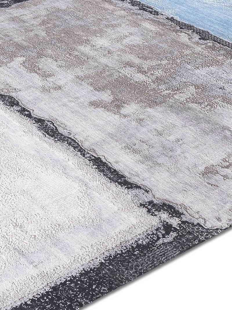 Light Blue Taupe Hand-Woven Rug