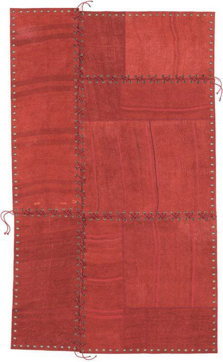 Hemp Coral / Red Flat Weave Area Rug Pepe Stringhe | Size: 150 x 250 cm