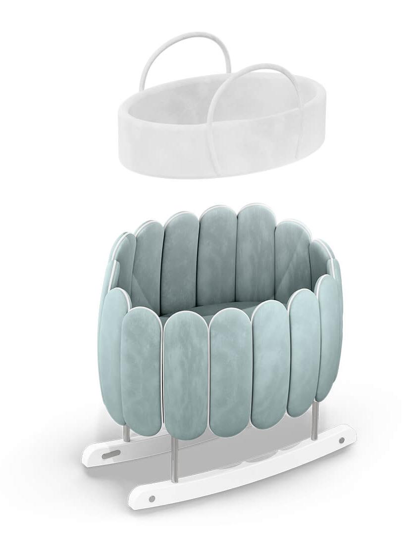Lotus Blue Rocking Crib