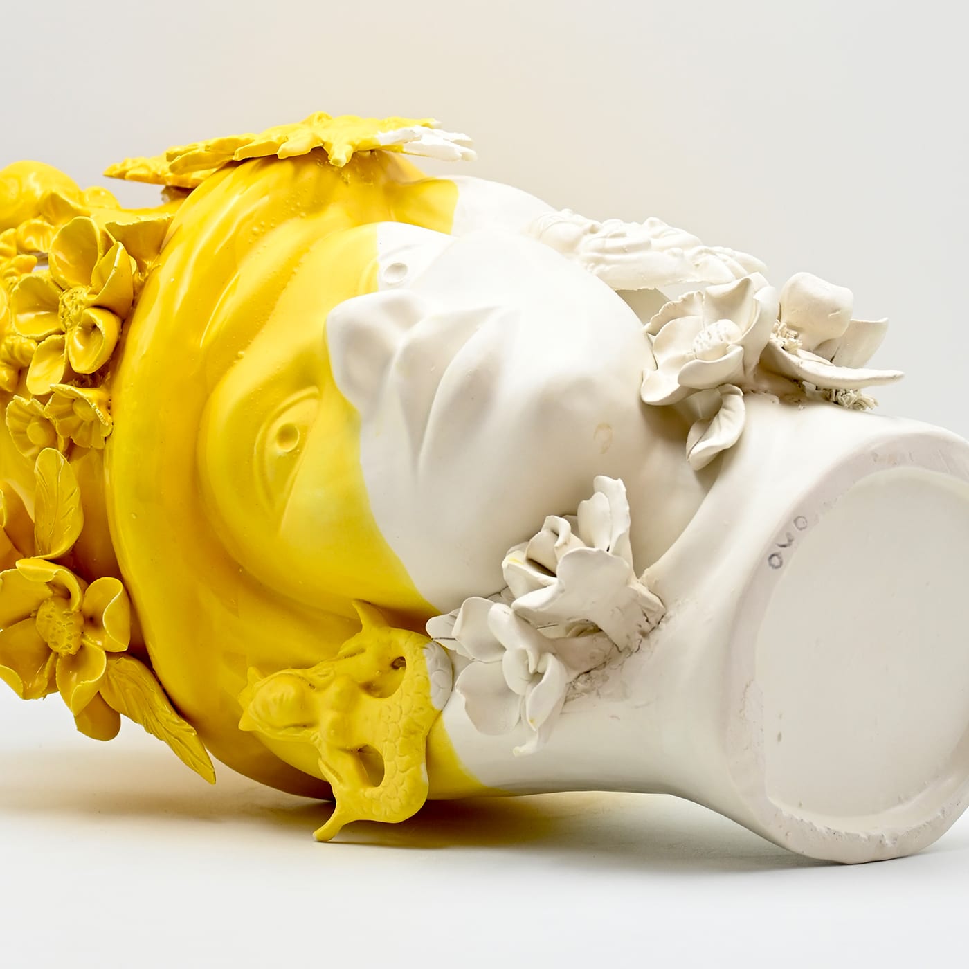 Yellow & White Handmade Moor's Sculpture