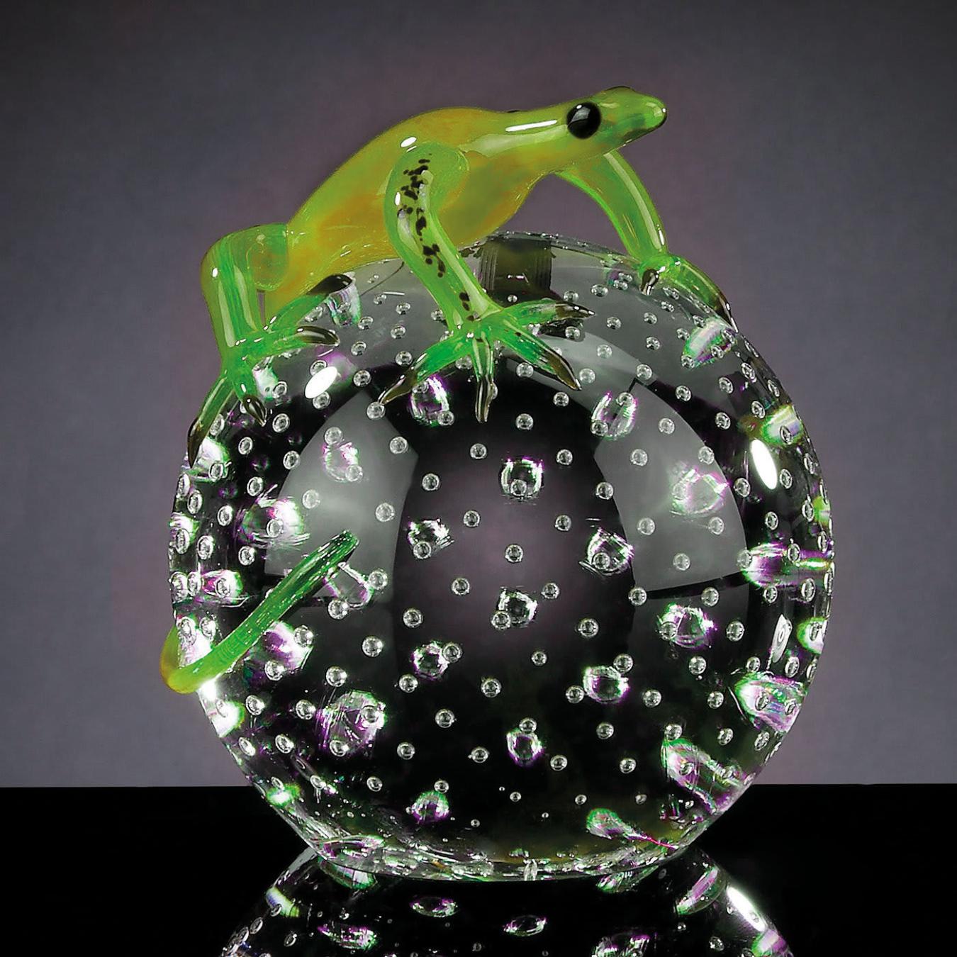Glass Sphere with Gecko Detail