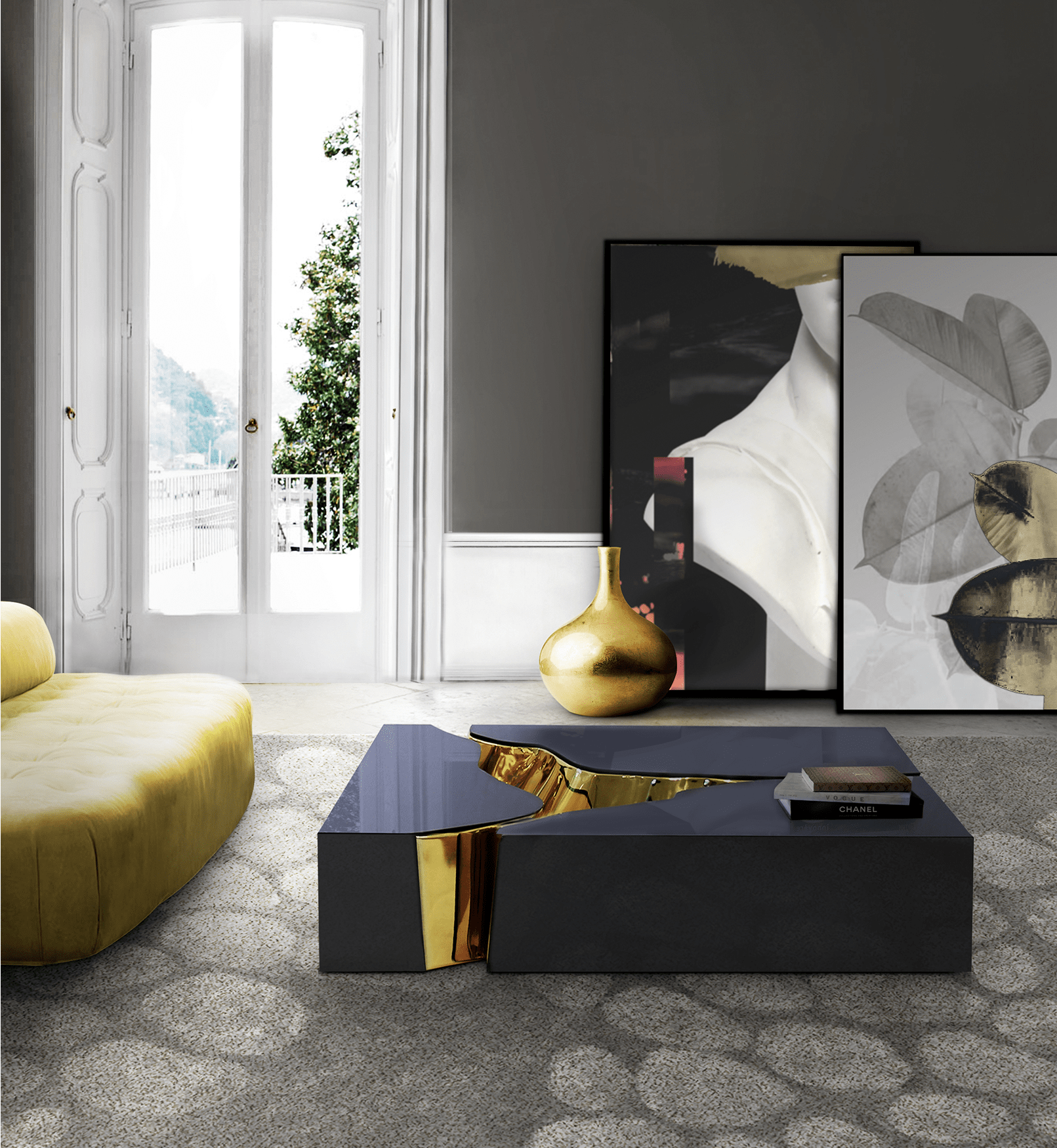 Fissure Black / Gold Coffee Table Fissure Black / Gold Coffee Table