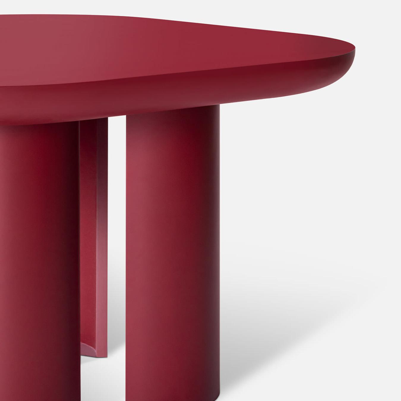 Red Wooden Dining Table
