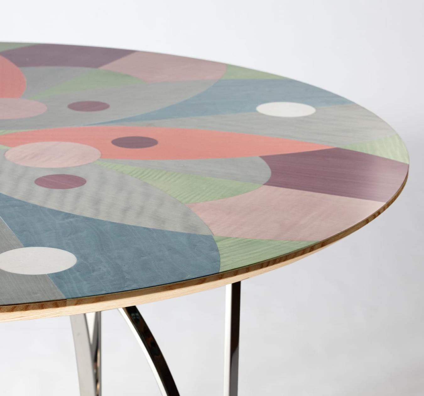 Multi-Colour Veneer Dining Table