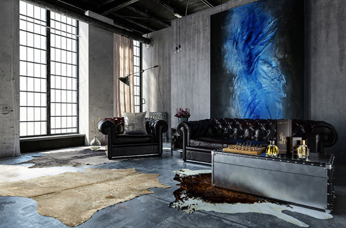 Beige / Gold Natural Cowhide | Size: 190 x 210 cm
