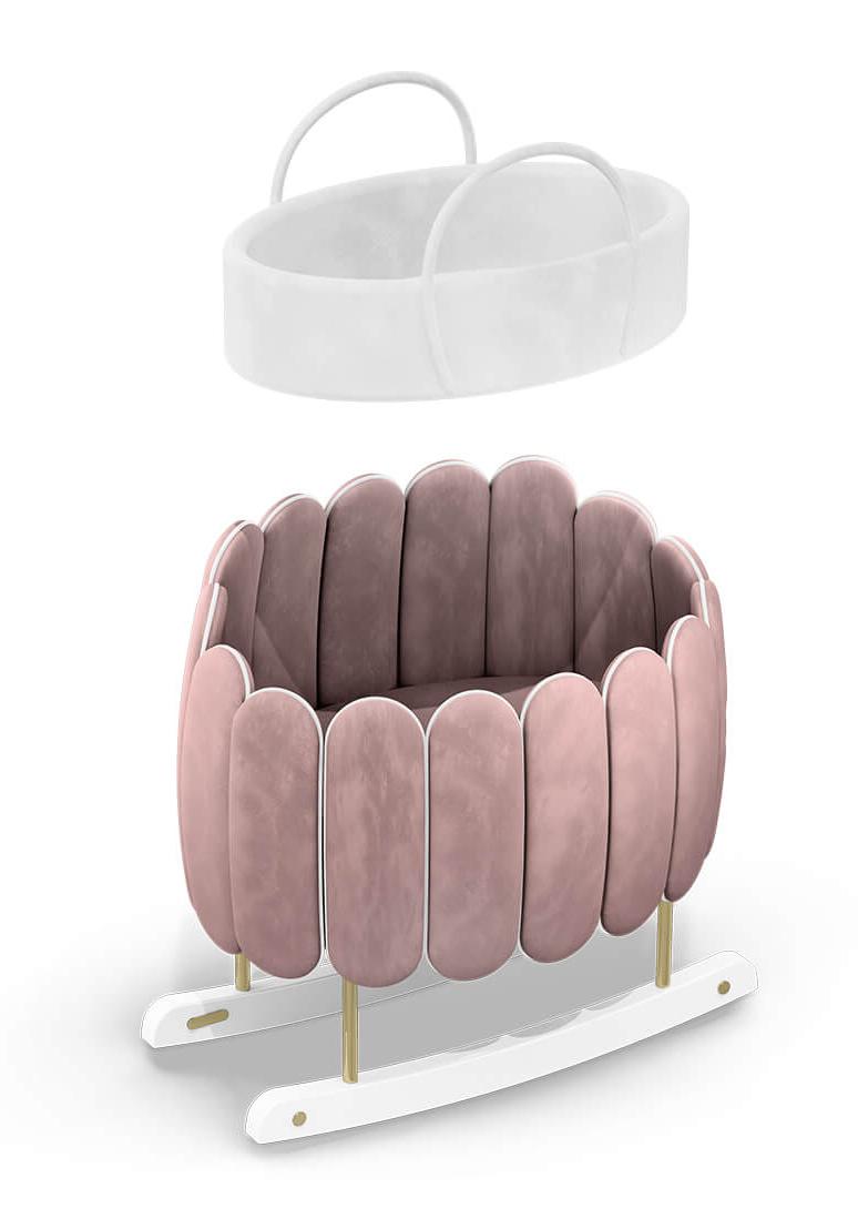 Lotus Pink Rocking Crib