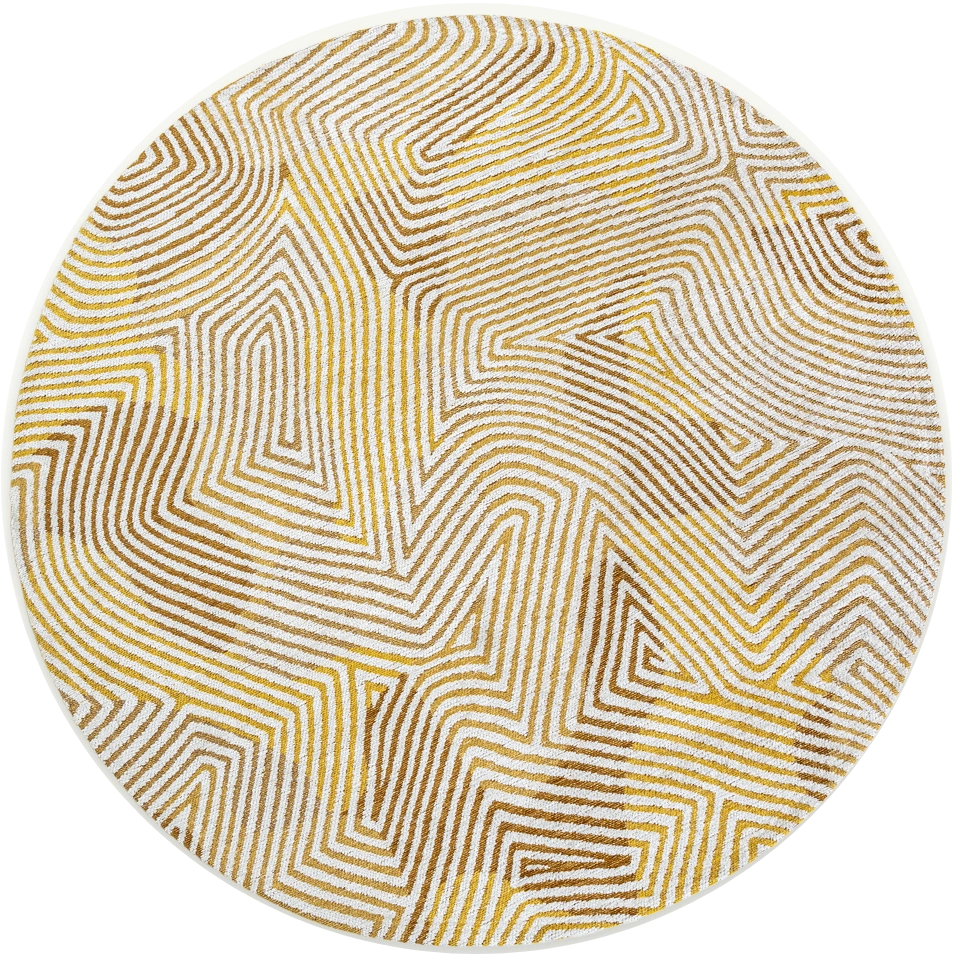 Yellow Hippy 9799 Round Rug