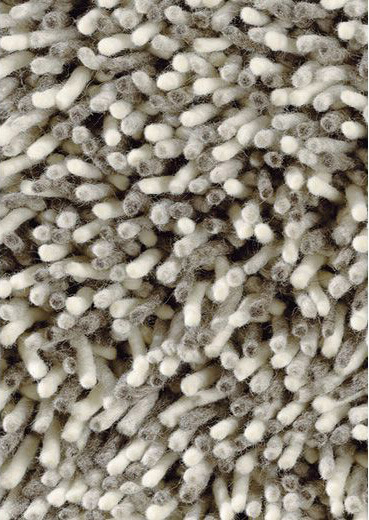 Gravel 68201 Felted Wool Black And White Shag Rug