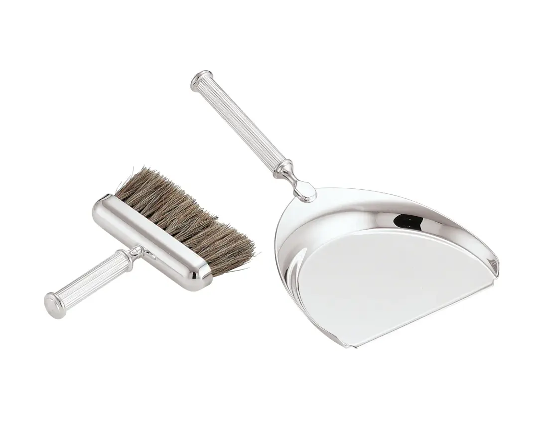 Silver Crumb Sweeper and Pan Set