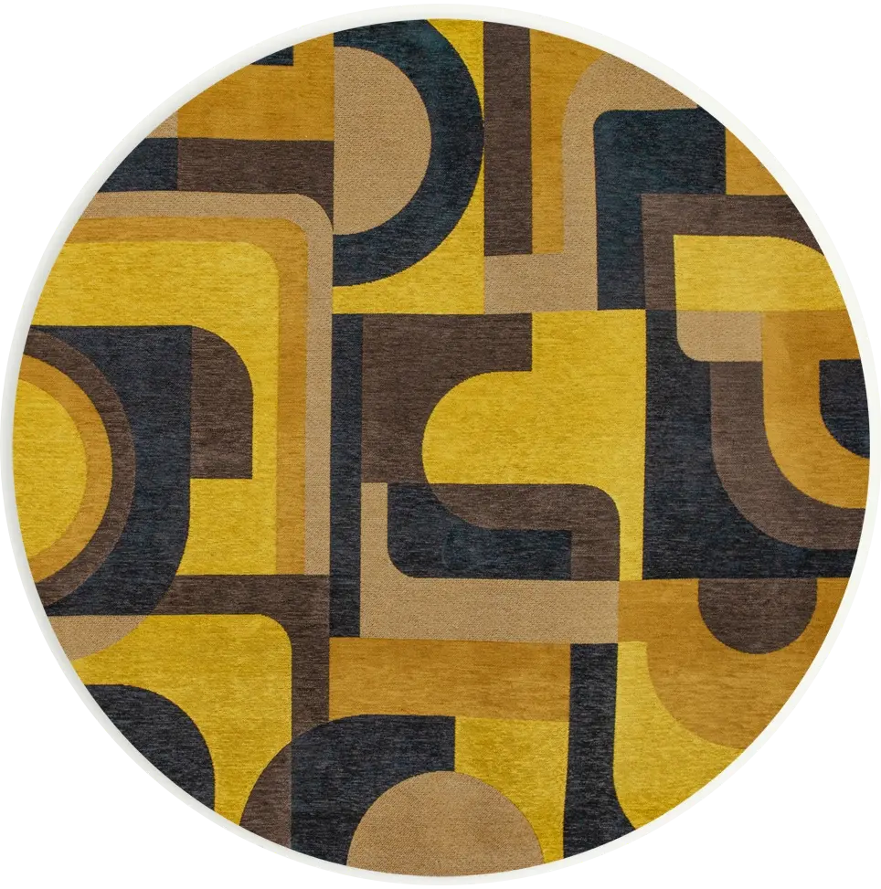 Yellow Meyer 9210 Round Rug