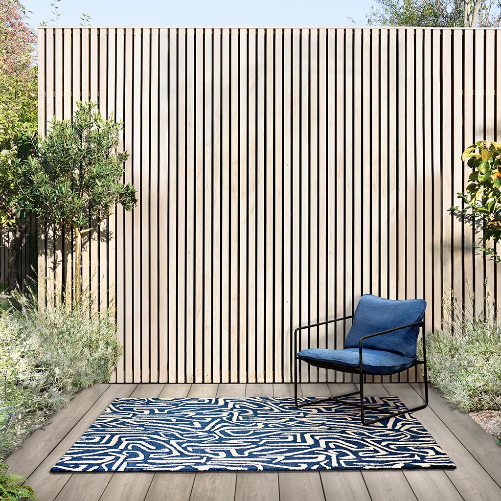 Melodic Blue Outdoor Rug