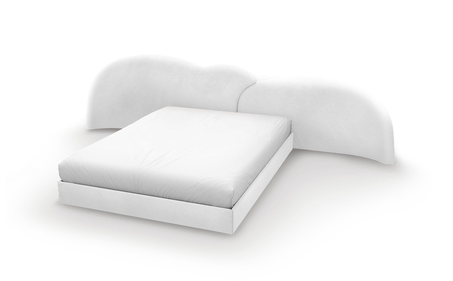 Fluffy Sky 2 White Children's Bed