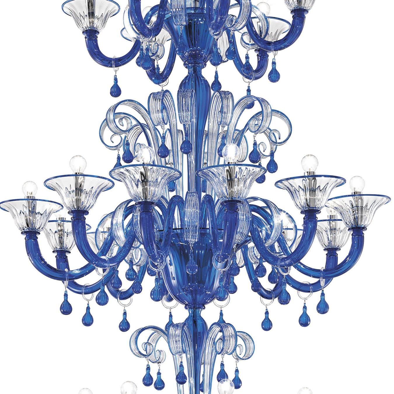 Classic Pale Blue Murano Glass Chandelier