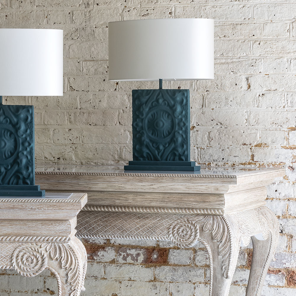 Piastrella Table Lamp in Black Jade