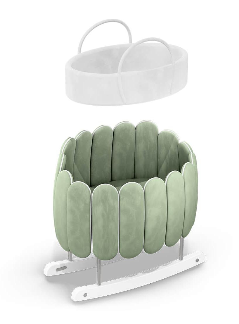 Lotus Green Rocking Crib