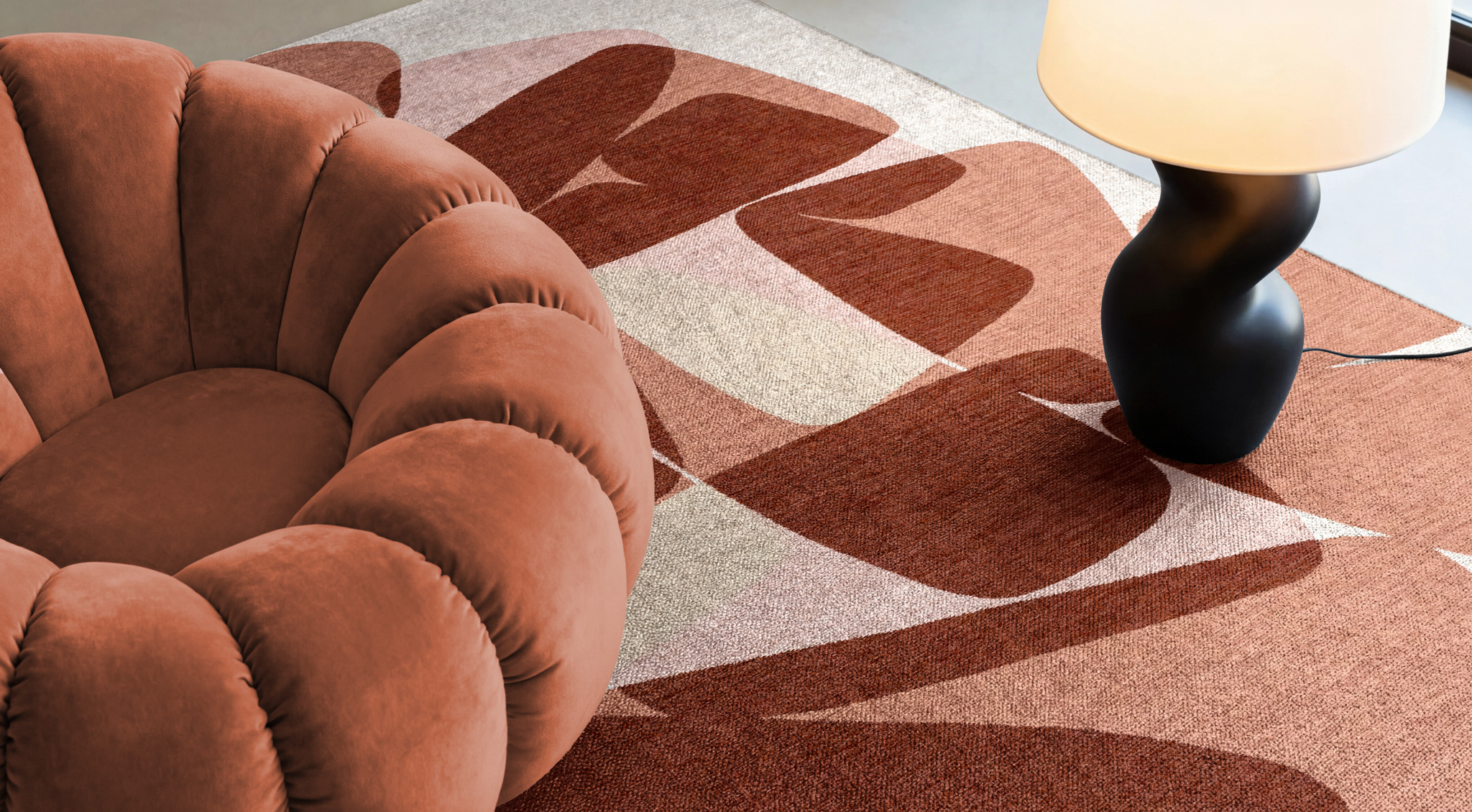 Stones Cherry Mocha Rug | Size: 140 × 200 cm