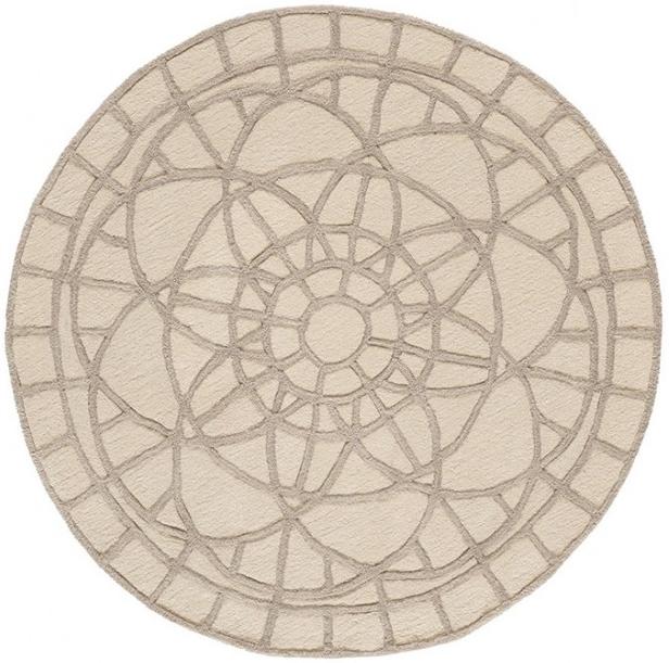 Round Modern White Rug Ø130 cm