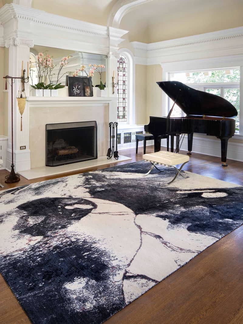 Black & White Hand-Knotted Rug
