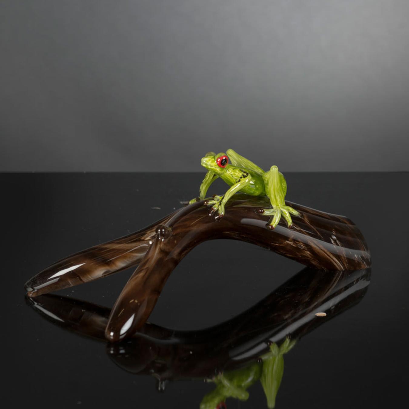 Glass Frog on Branch Figure
