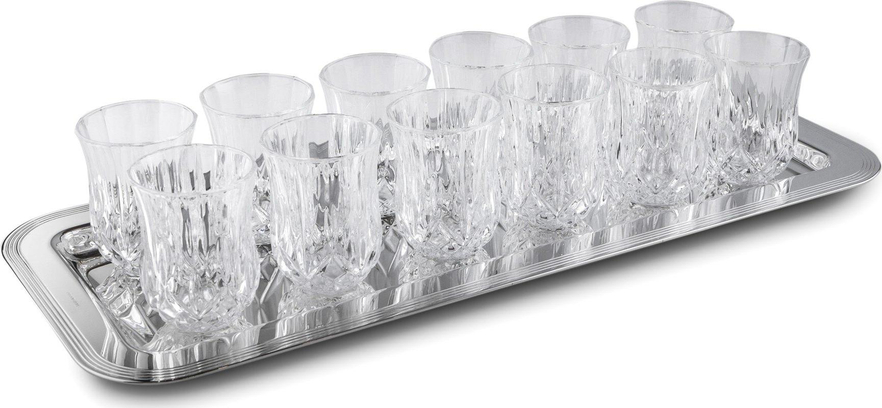 Set of 12 Glasses with Serving Tray