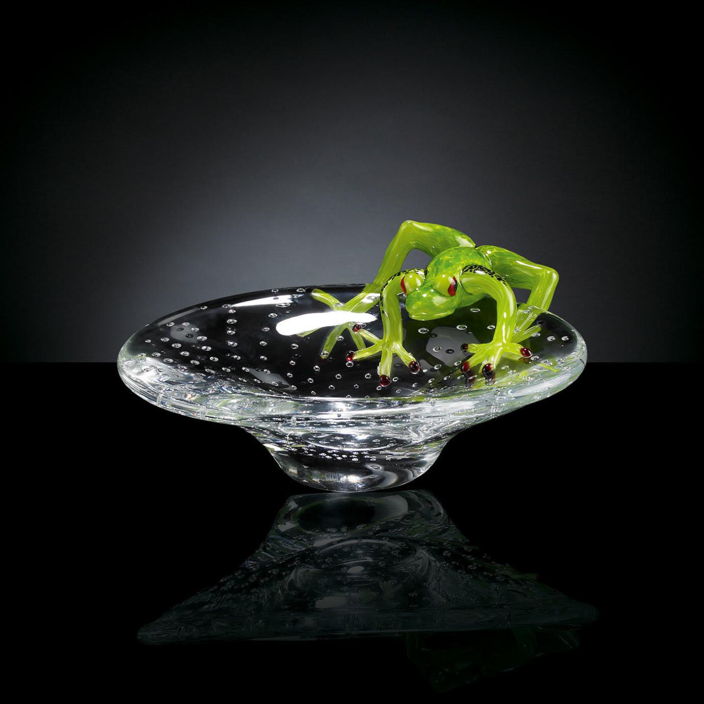 Glass Bowl with Frog Detail