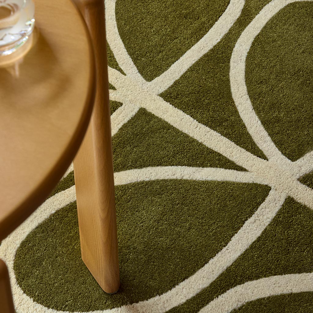 Linear Stem Runner Olive 060501 Rug | Size: 70 × 300 cm