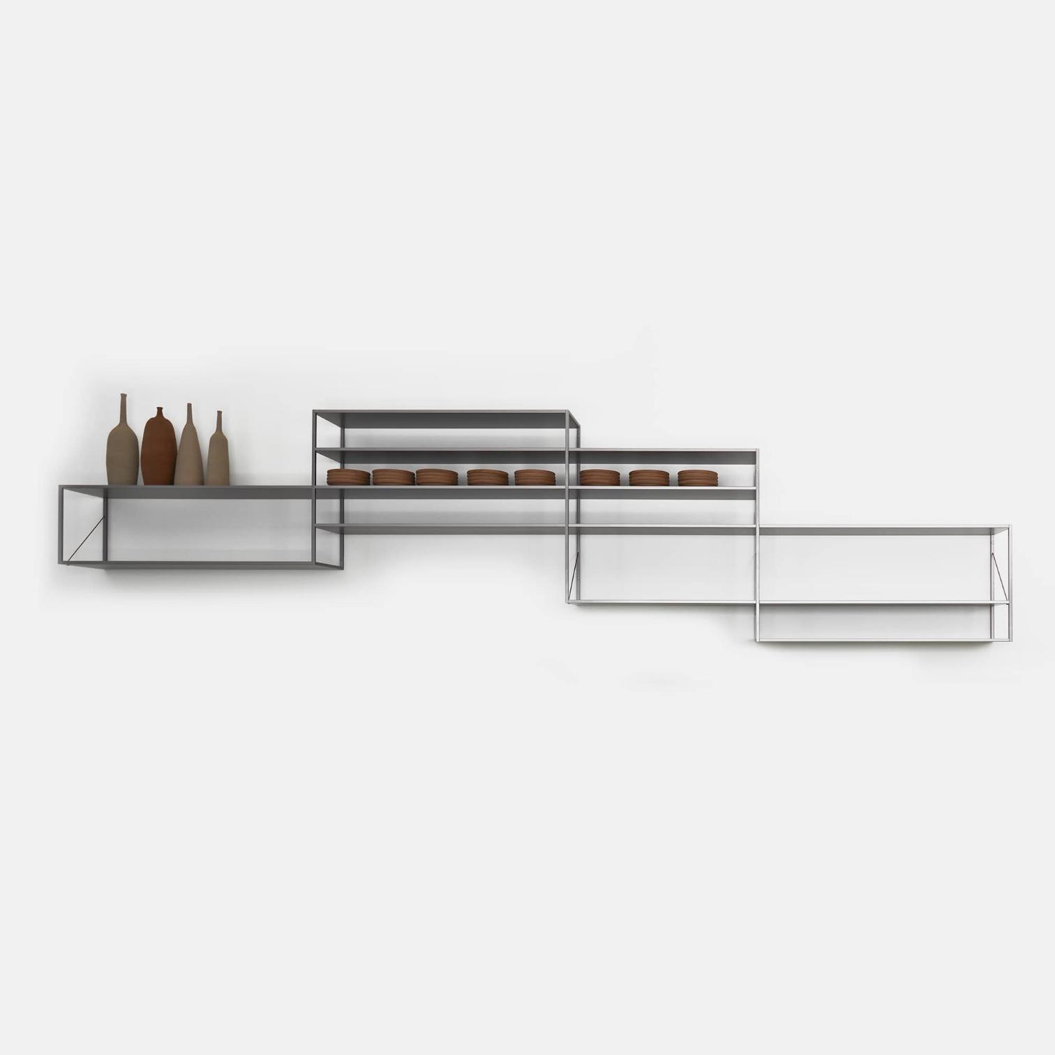 Minima Sketch Shelving System | Configuration: Composition S-5 L458 D33 H110 cm