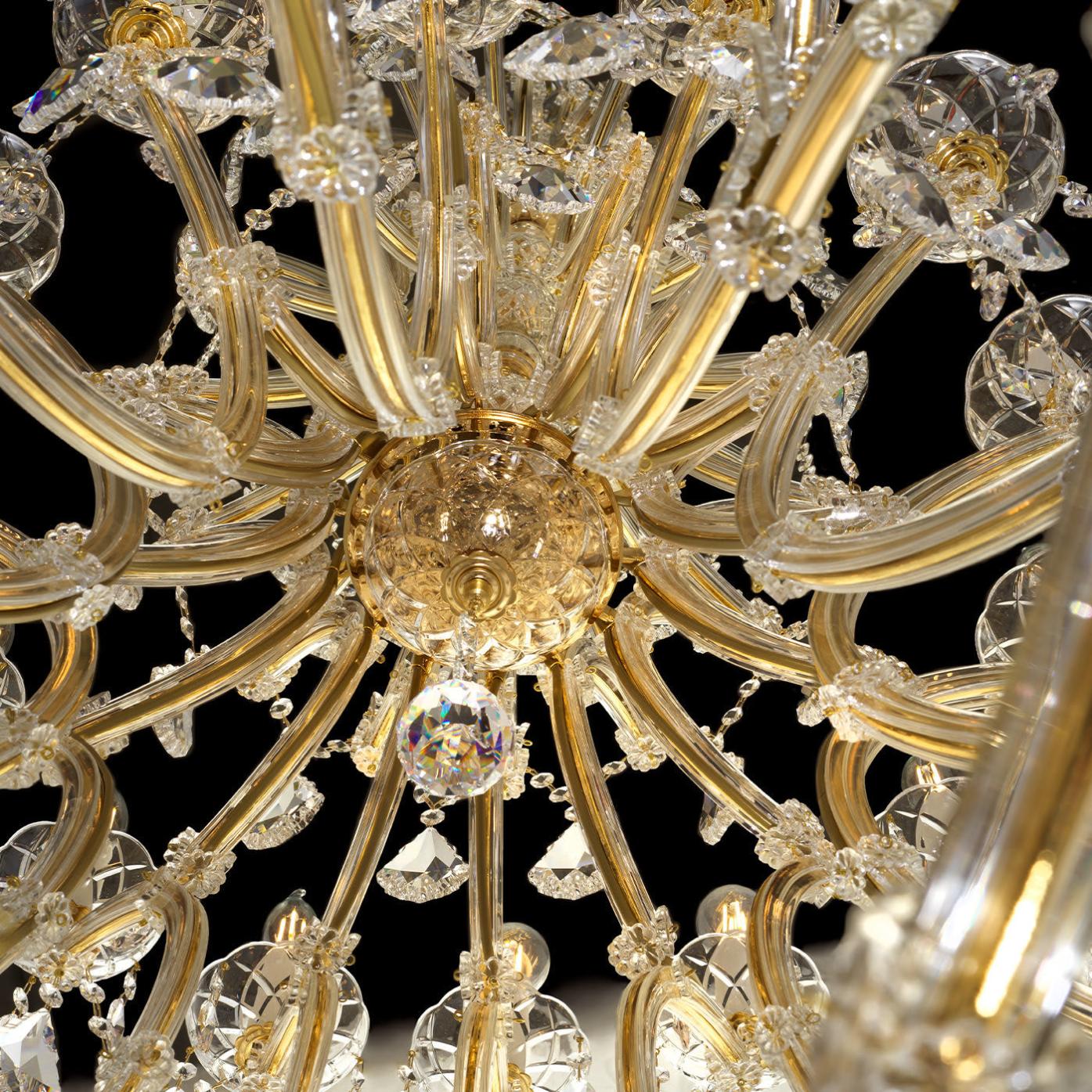 Mariateresa Gold Chandelier with Crystal Pendants