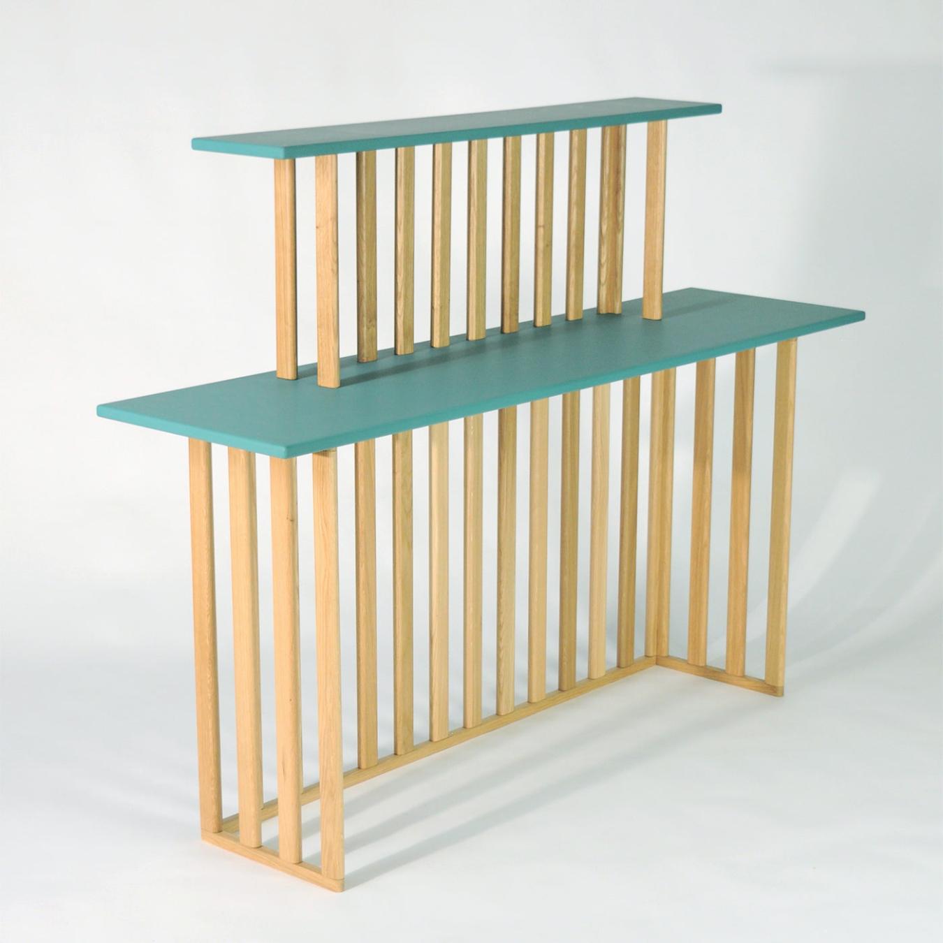 Green Two-Tier Console Table