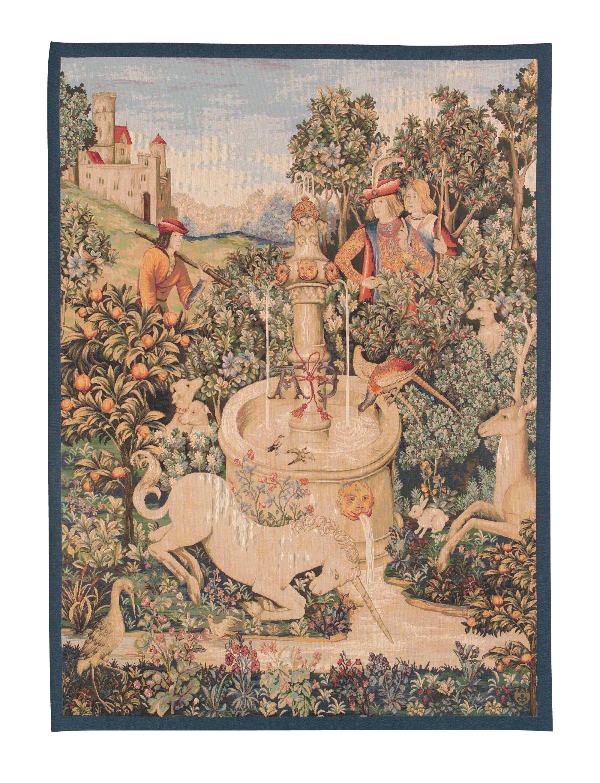 Unicorn at the Fountain Tapestry