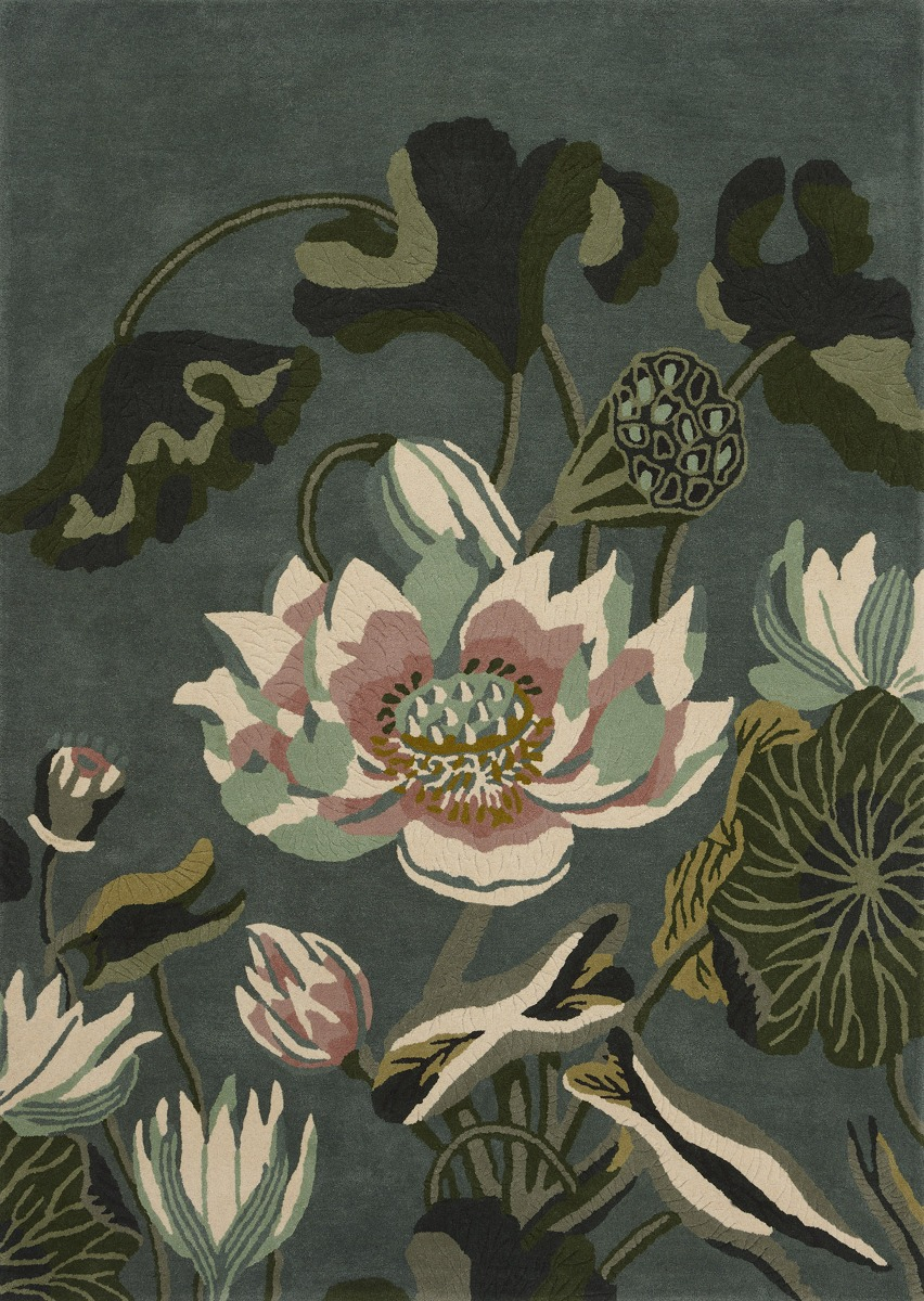 Waterlily Midnight Pond 38608 Rug