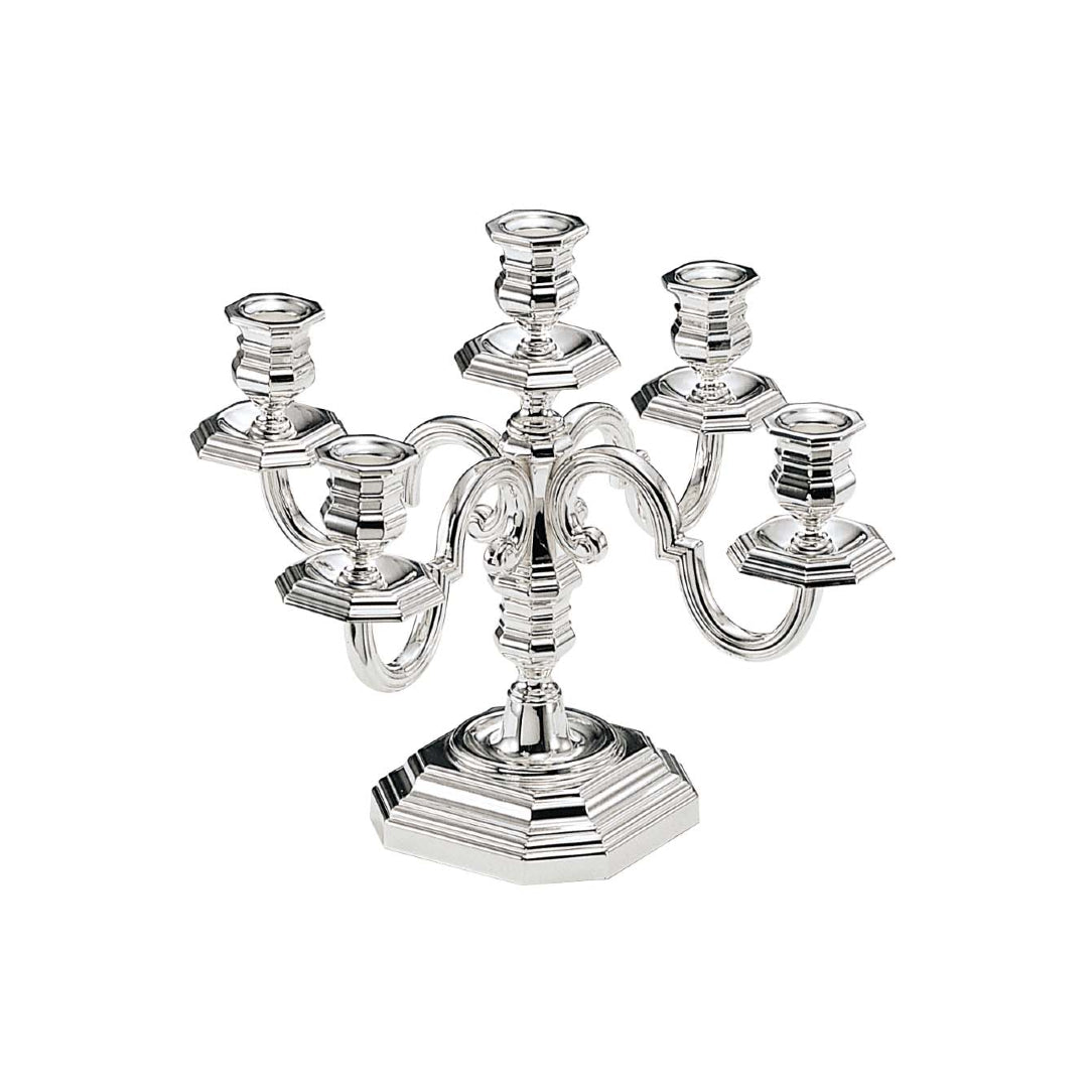 Silver Octagonal Candlestick | Configuration: 5-Lights