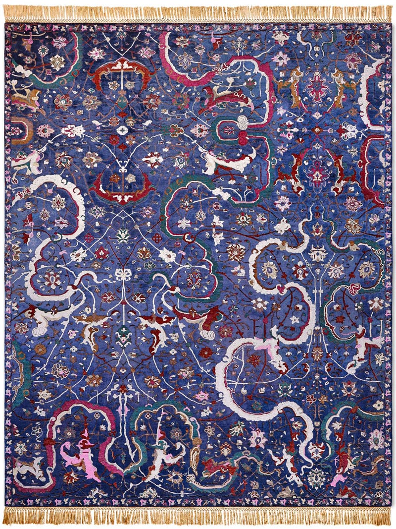 Tabriz Navy Blue Luxury Rug