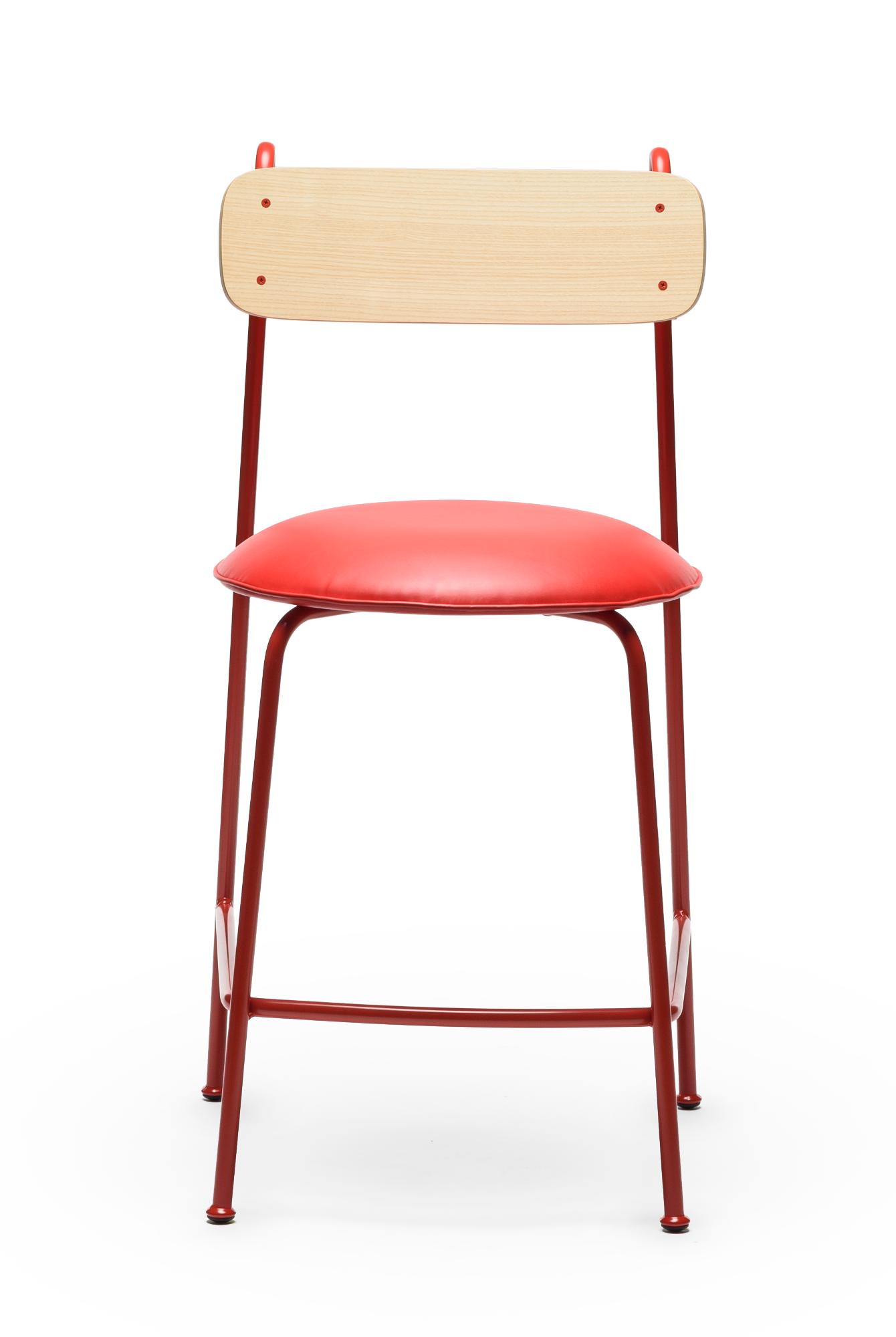 Lena Red Ash Wood Bar Chair