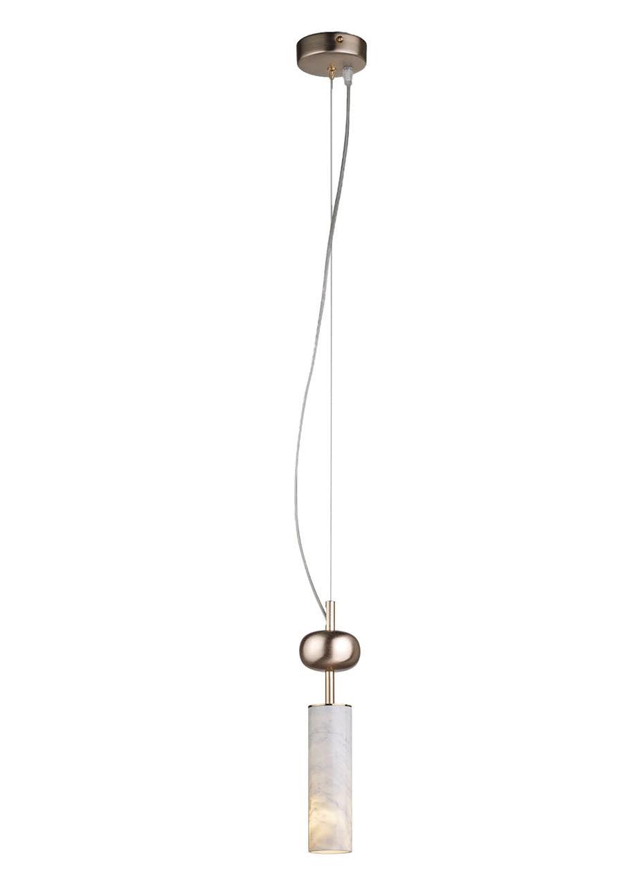 Carrara Marble Pendant Light in Soft Gold Finish