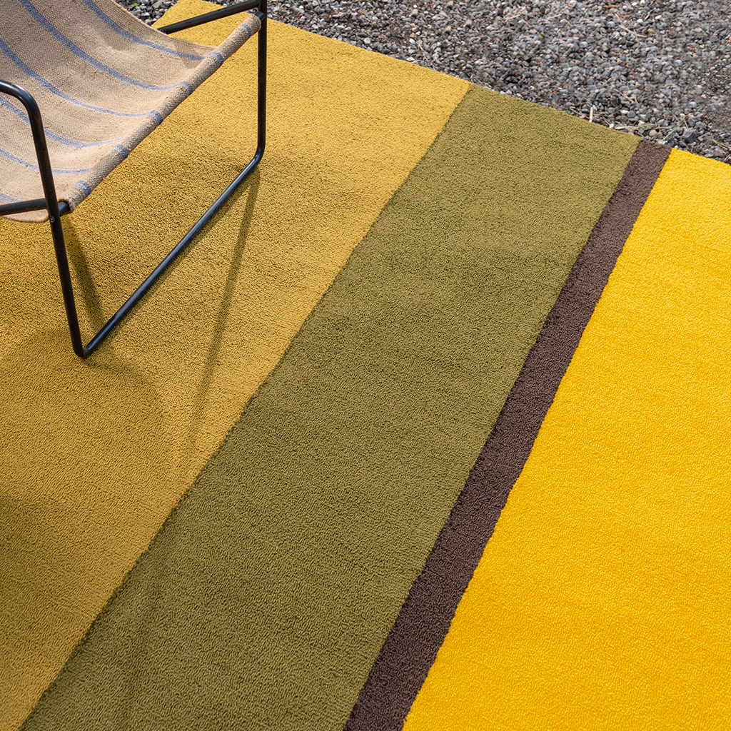 Festival Stripe Yellow Outdoor Rug