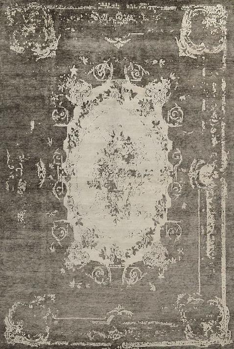 Hand-Knotted Bamboo Silk Indian Rug