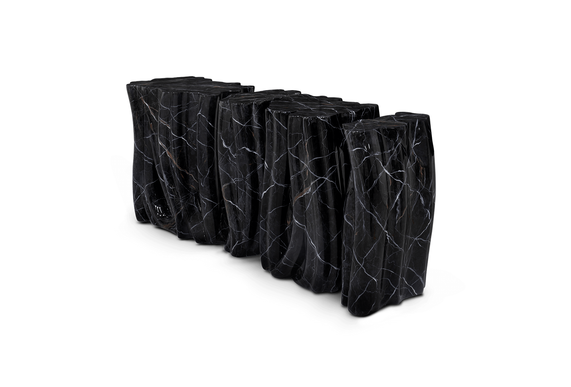 Monochrome Faux-Marble Designer Sideboard