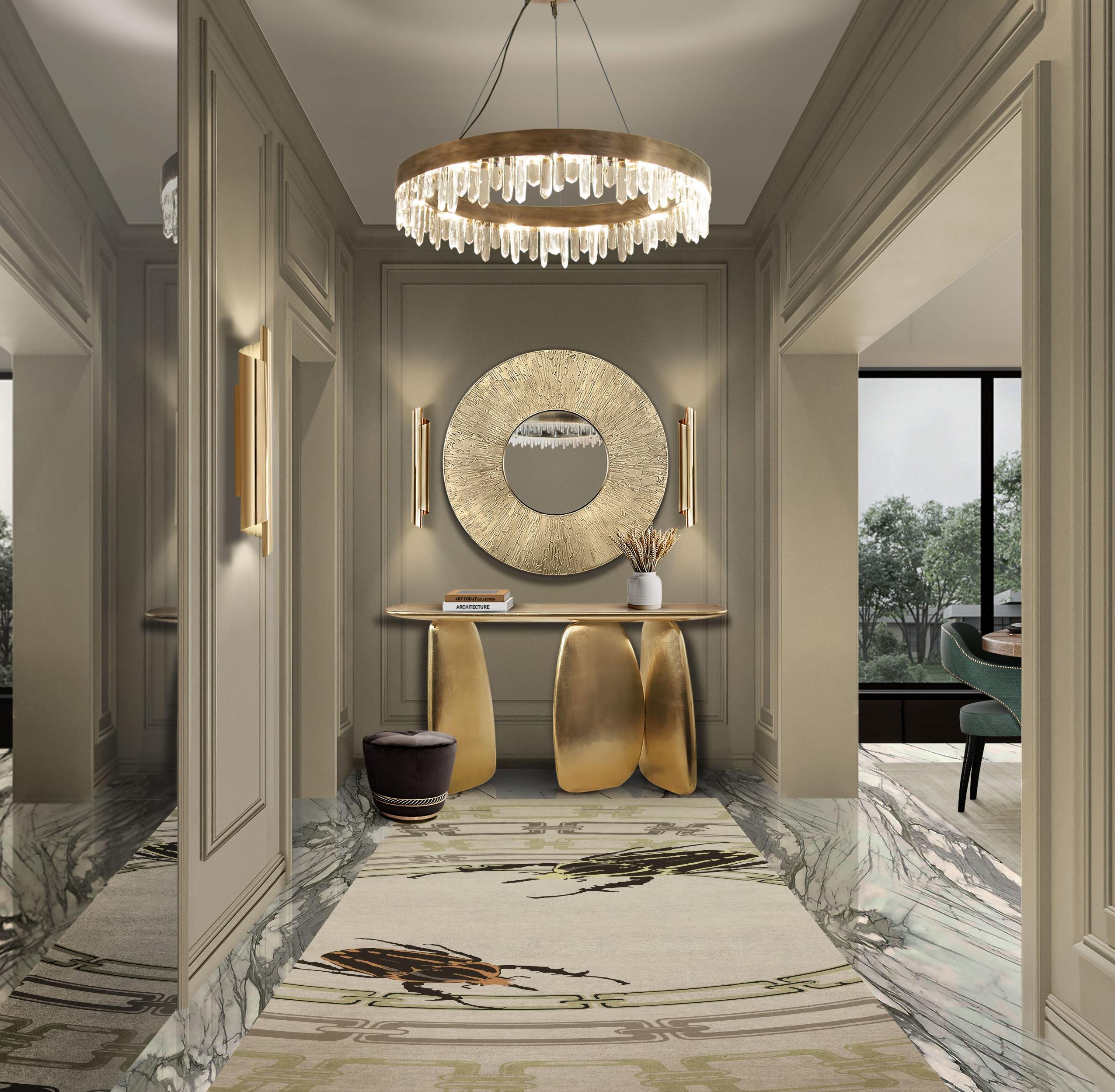 Sculptural Gold Console