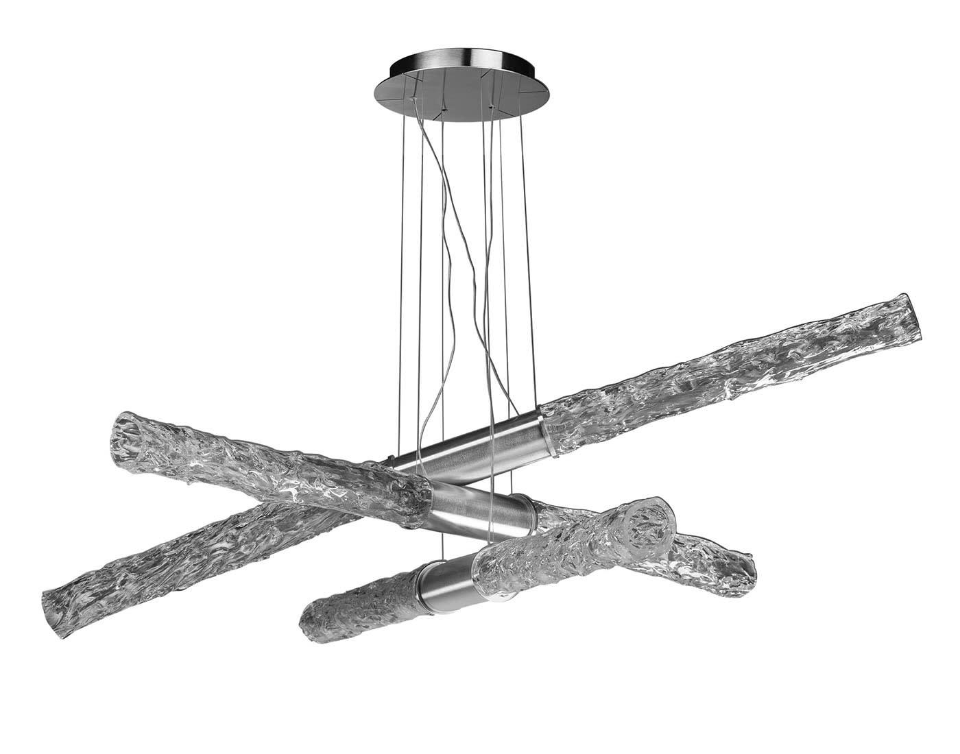 Linear Clear Glass Chandelier