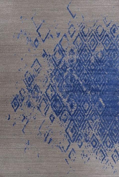 Hand-Knotted Bamboo Silk Indian Rug