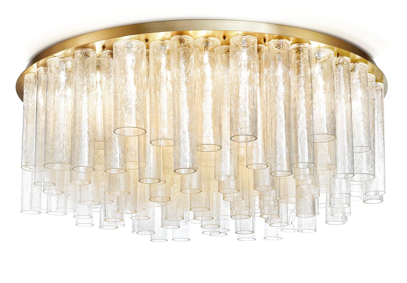 Gold Venetian Glass Cylinder Chandelier